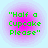 "Half a Cupcake Please" text in green pixelated font on pink circular gradient background with light blue outer border.