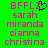 Green background with pink text listing names and a black pixelated heart symbol above the first name.