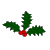 A 50x50 pixel buddy icon featuring a holly sprig with red berries on the left and green text reading "Original Icons .com" on a dark green background to the right, displayed as two static frames in a contact sheet layout.