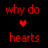 A 3x2 contact sheet of six animated frames showing red pixelated text and heart symbols on a black background, with varying heart shapes across frames.