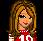 Pixel art contact sheet showing two frames of a female character in red crop top and blue flared pants with visible midriff, alongside pink text reading "Simply Sweet" on black background.