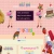 Pixelated static image with pink background showing multiple small figures and objects including a dark rectangular screen, two identical female figures in pink tops and shorts, and scattered items.