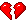 Three pixelated red heart shapes on white background, showing progression from broken halves to a fully reassembled whole.
