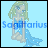 Pixelated cartoon woman with blonde hair in blue dress, kneeling pose, light blue background, text "Sagittarius" variations visible.