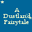 Blue background with light yellow text reading "A Dustland Fairytale" and small white stars scattered across the top and middle sections.