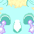 Pixel art scene with two mushroom-like figures under a yellow sun on light blue background.