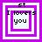 Four identical pixelated frames with purple and white borders, each containing 'st' text above 'I lovers you' in black pixels.