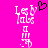 Pixelated text 'Lesb Talks' in white with a black heart symbol above, on bright pink background.