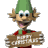 Animated elf character with green hat and red-green clothing holding 'HAPPY CHRISTMAS' sign, showing facial expression changes across frames.