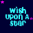 nine identical pixelated icons with cyan text 'wish upon a star' on a dark blue background, each surrounded by pink and purple stars