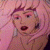 A 50x50 pixel animated buddy icon featuring a cartoon character with pink hair and makeup on the left, next to green text reading "Original Icons .com" on a dark background.