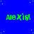 Blue background with scattered light blue dots, green text 'AEXIS!' repeated in a pattern across the image