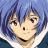 A pixelated anime-style character with blue hair and red eyes appears on the left side of a contact sheet, while the right side displays stylized text "Anime IM" and "COM" against a black background.