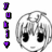 Pixelated anime-style character head with short light hair, large black eyes, and a small mouth, shown in three variations with subtle facial differences.