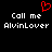 Red heart symbol above white text reading 'Call me AlvinLover' on black background, repeated side-by-side.