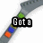Pixelated guitar-shaped icon with colored frets and text overlays changing across frames.