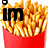 A pixelated image of a red container filled with golden-brown French fries, overlaid with black text reading "im" in the top-left and "not" in the top-right.