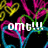 Pixelated text overlays 'omg!!!' and 'ur perfect for me!' on a black background with colorful heart-shaped patterns in pink, yellow, green, and blue.