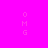 A static image with a bright pink background featuring the text "OMG" in light purple, arranged vertically and horizontally across yellow rectangular bars.