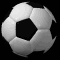 Six soccer balls arranged in a , each showing different angles of the same ball against a black background with one gray