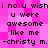 Pixelated text on a pink background with repeated phrases and a signature