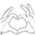 Two grayscale hand-drawn heart shapes with a red banner reading 'Love!!' in white text.