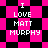 Pixelated text "I LOVE MATT MURPHY" on a black and pink checkered background with shifting diamond shapes.