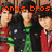 A pixelated group of people in red and green outfits with orange text overlays reading 'jonas bros. are' and 'HOTT'.
