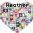 Two heart-shaped pixelated icons side-by-side with 'Heather' text and a small red symbol, each containing multiple colored squares.