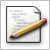 Pixelated icon shows a yellow pencil with red eraser resting on a white document with gray text lines, framed by a black border.