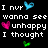 Pixelated text on black background with colored heart symbols, reading "I nvr wanna see unhappy I thought you'd want the same for me.. Good bye my Almost lover".