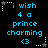 Pixelated blue text on black background with animated white star and gray dot border elements, displaying 'i wish 4 a prince charming <3' in three