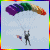 nine shows a parachutist with rainbow parachute against light blue sky, each displaying different text or animation changes