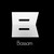 Pixelated white square icon with two horizontal black bars centered vertically, a small dark rectangular base below, and subtle grayscale shading on the right edge against a black background.