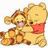 Pixelated cartoon characters hug on a bright pink background with pixelated text reading 'have you ever thought about someone then realized the whole time you were smiling?'