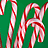 Static image of candy canes on green background with red text reading 'candy canes' and partial phrase below.