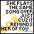 Four pixelated display identical text with changing colored headphone icons and small flower-like symbols below