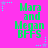 A static image with bright pink background displaying green pixelated text "Mara and Megan BFFS" repeated in a pattern, surrounded by small blue and purple star-like shapes