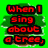 Pixelated green background with six red text over tree silhouettes, each displaying a line of song lyrics