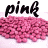 A static contact sheet of two adjacent frames showing pink M&Ms with stylized text above them on a white background.