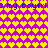 Static pixel art featuring repeating yellow hearts on a purple background with blue text reading "my boyfria" repeated horizontally.