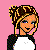Pixel art of a woman in black-and-white striped pants and white crop top against pink background, with text reading "makes one weak" and "7 dayz without soccer".