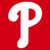 Three white stylized 'P' letters on a red background with one gray square in the bottom right corner.