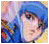 Four anime-style character portraits in a : blue-haired figure, blonde armored figure with white wings, dark creature with green crest and glowing eyes, red-haired figure with large blue eyes