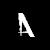 Pixelated white letter A on black background with faint gray pixel clusters surrounding it.