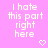 Pixelated text on pink background with two heart symbols, one solid and one outlined.
