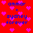 Red background with pink hearts and blue text reading 'ammar + sydney forever' in two identical sections.