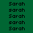 pixelated 'Sarah' text entries on a dark green background, with some highlighted in bright green