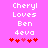 Pixelated text on pink background with red hearts, showing animation where heart colors shift between frames.