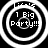 Four circular white rings on black background with text 'Life's 1 Big Party!!' in pixelated font, arranged in a two-by-two
